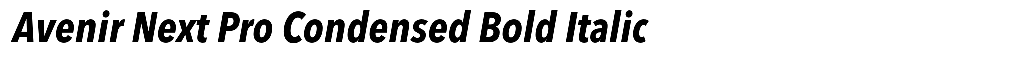 Avenir Next Pro Condensed Bold Italic image
